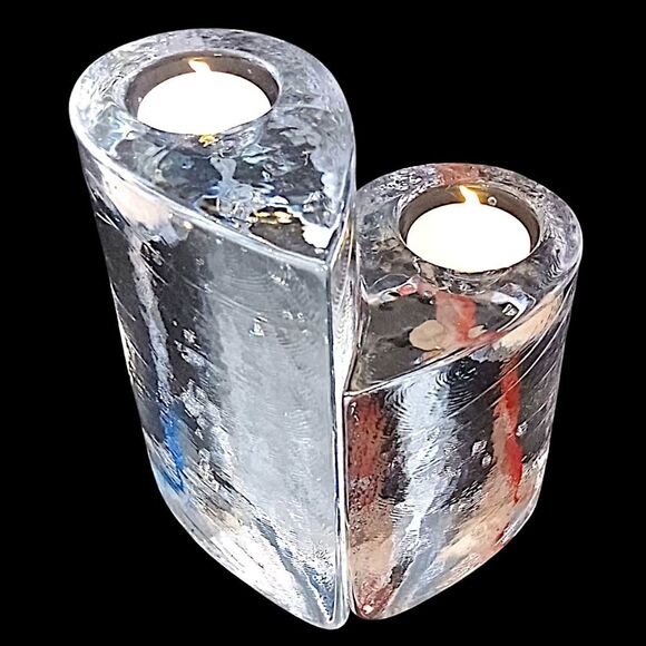 Kosta Boda Glass Candle Holders Votives Kjell Engman Sweethearts Tealight MCM - Picture 13 of 16